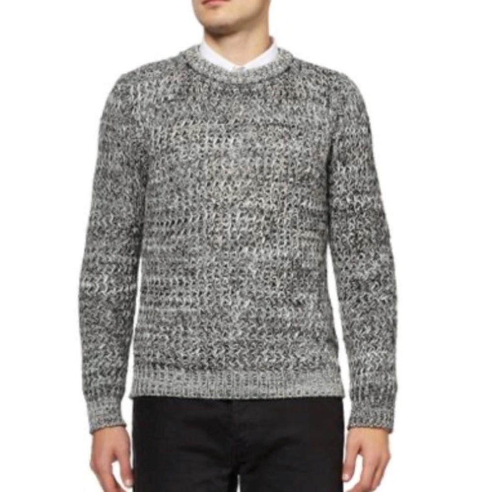 SANDRO PARIS Grey Linen Chunky Knit Sweater - Picture 1 of 12